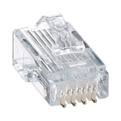 Plug RJ45 Cat5e, Para Cable UTP de Calibres 24-26 AWG, Chapado en Oro de 50 Micras, Paquete de 50 Piezas