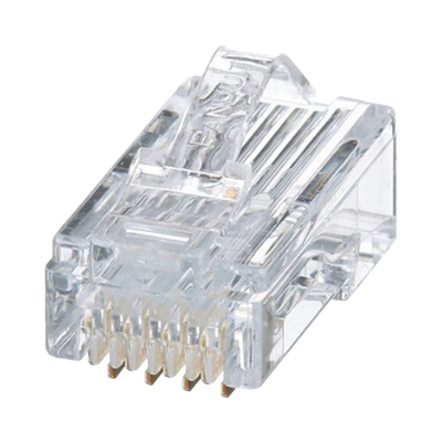 Plug RJ45 Cat5e, Para Cable UTP de Calibres 24-26 AWG, Chapado en Oro de 50 micras, Paquete de 50 piezas