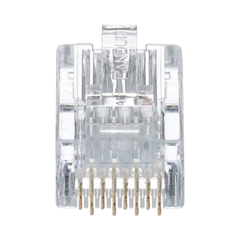 Plug RJ45 Cat5e, Para Cable UTP de Calibres 24-26 AWG, Chapado en Oro de 50 Micras, Paquete de 50 Piezas