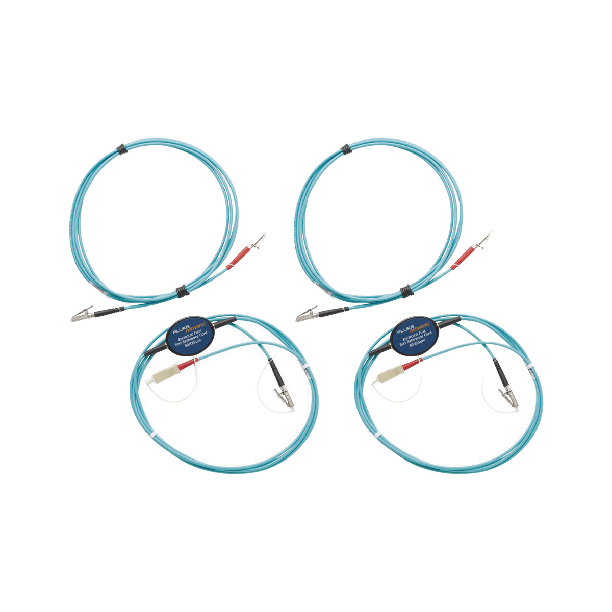 Kit de Cables de Referencia de Comprobación Multimodo CertiFiber Pro, Para Fibras con Conectores LC de 50µm (2 SC/LC Metálico, 2 LC/LC Metálico), de 2 Metros (6.56 Pies)