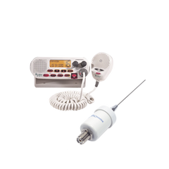 Kit de radio MRF45D | mas antena marina TX-1600-SYS. Incluye cable de 4.5 m con conectores PL-259 instalados y montaje en L