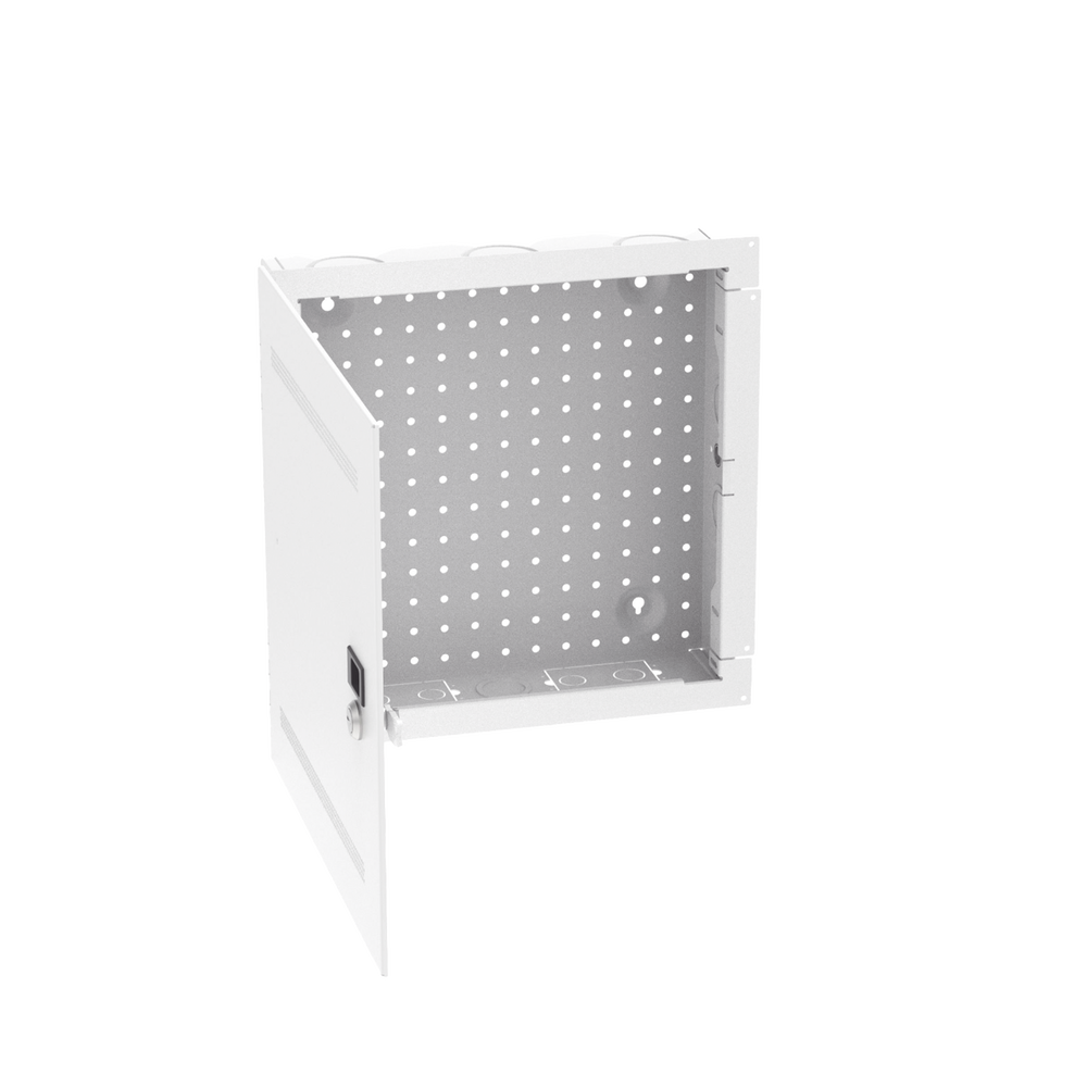 Gabinete Multipropósito de Montaje en Pared, de 14 in de Altura, Con Puerta Reversible, Fabricado en Acero, Color Blanco