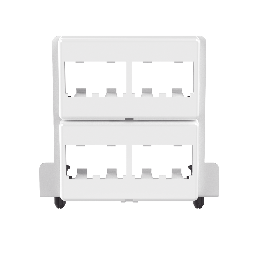 Patch Panel de 8 Puertos Mini-Com, Para Uso con Gabinetes Multipropósito, de Instalación a Presión, Color Blanco
