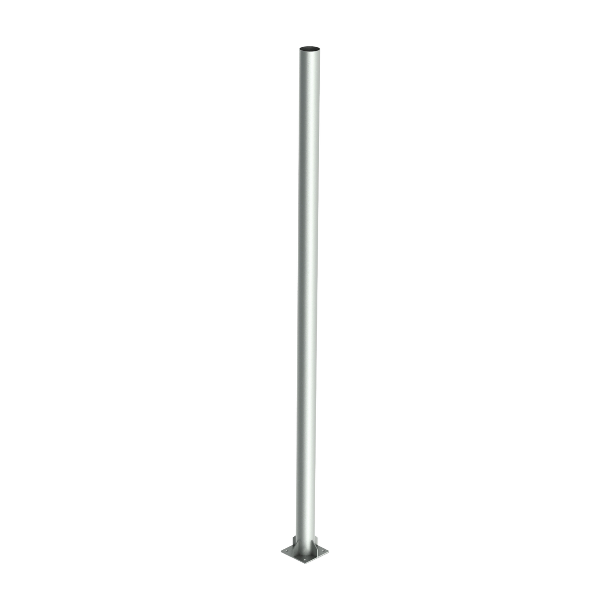 Poste de Acero Galvanizado para Videovigilancia, 1.5 m de altura.