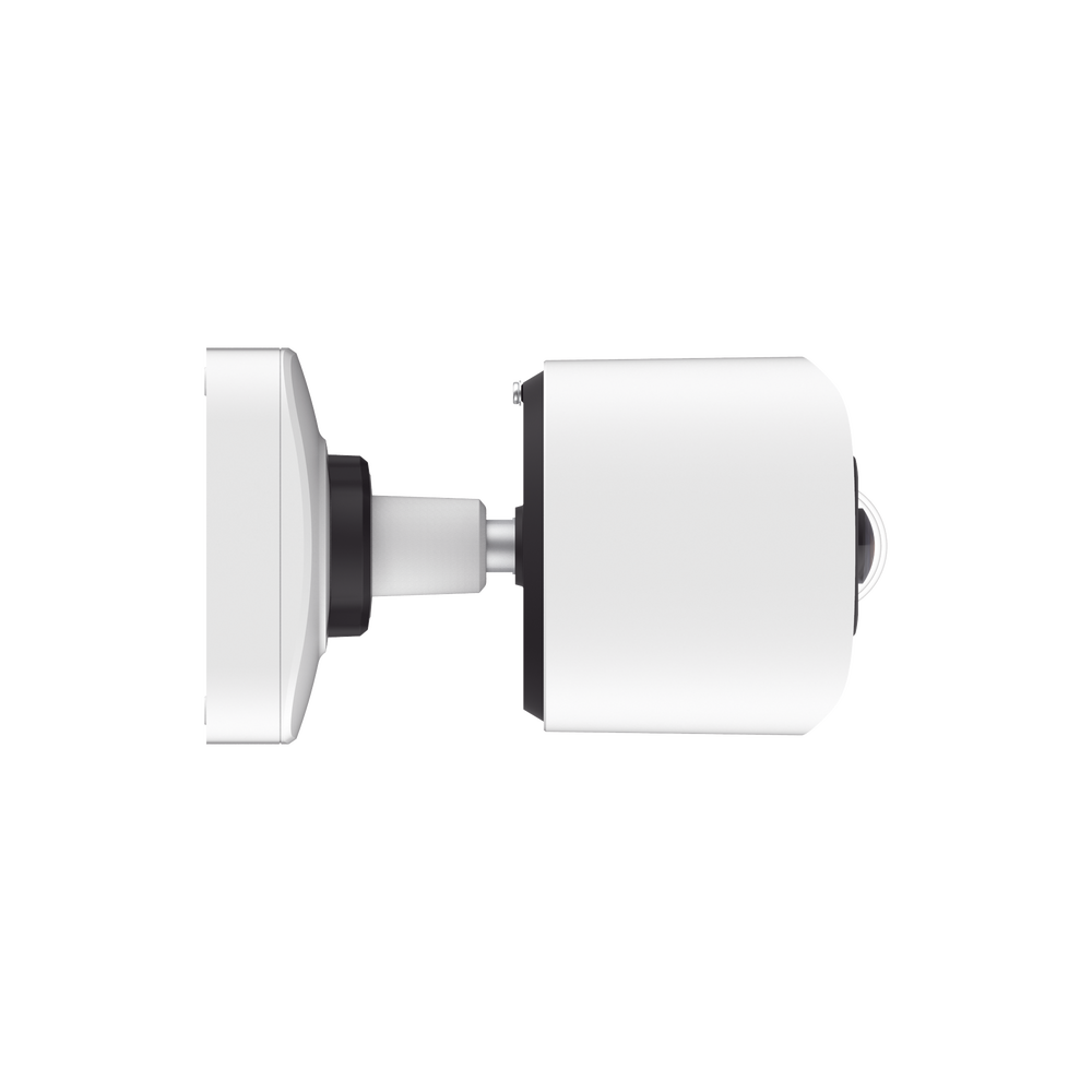 Cámara Bullet de Red Mini Panorámica 180° AI / 4K / Super WDR 120dB / Micrófono Integrado / IP67-IK10 / Soporte PoE / Almacenamiento 1TB / Analítica IA VCA 8 Modos