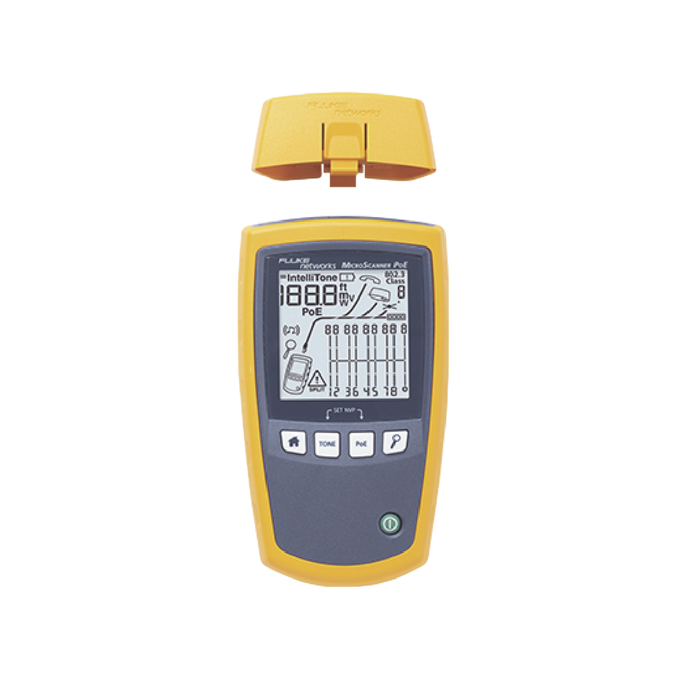Verificador de Red MicroScanner PoE, para Comprobación de Redes de Voz, Datos, Video y PoE 802.3af, at, bt y UPOE, con Pantalla LCD Retroiluminada