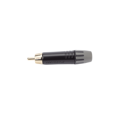 Conector Macho RCA | Carcasa Enchapada en Negro | Contacto Enchapado en Oro | Cable OD 3.5-6.5mm
