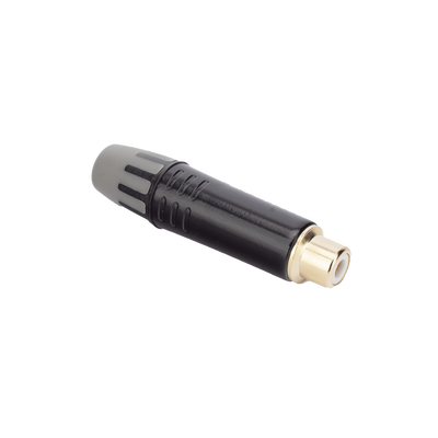 Conector Hembra RCA | Carcasa Enchapada en Negro | Contacto Enchapado en Oro | Cable OD 3.5-6.5mm