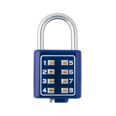 Candado Digital de Combinación M35 / No Requiere Llave / Combinación única integrada por 4 dígitos / Color Azul.