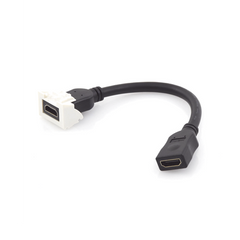Adaptador HDMI con Pigtail Hembra-Hembra, Para vídeo 720, 1080p, 4K UHD Compatible con Faceplates MAX Siemon de 2 salidas, Color Blanco