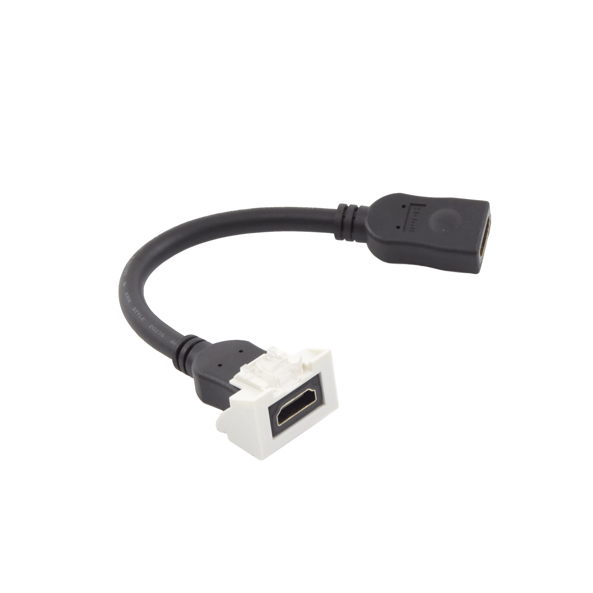 Adaptador HDMI con Pigtail Hembra-Hembra, Para Vídeo 720, 1080p, 4K UHD Compatible con Faceplates MAX Siemon de 2 Salidas, Color Blanco