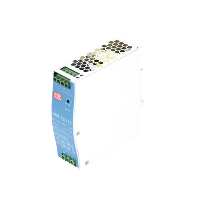 Fuente de poder industrial de 120 W, salida 12 Vcc, entrada 90~264 VCA, para montaje en riel DIN,