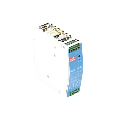 Fuente de poder industrial de 120 W, salida 12 Vcc, entrada 90~264 VCA, para montaje en riel DIN,
