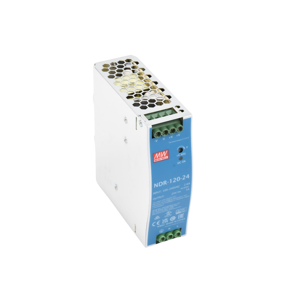 Fuente de poder industrial para riel DIN / 120W / 24Vcc / 5A / Entrada: 90-264Vca