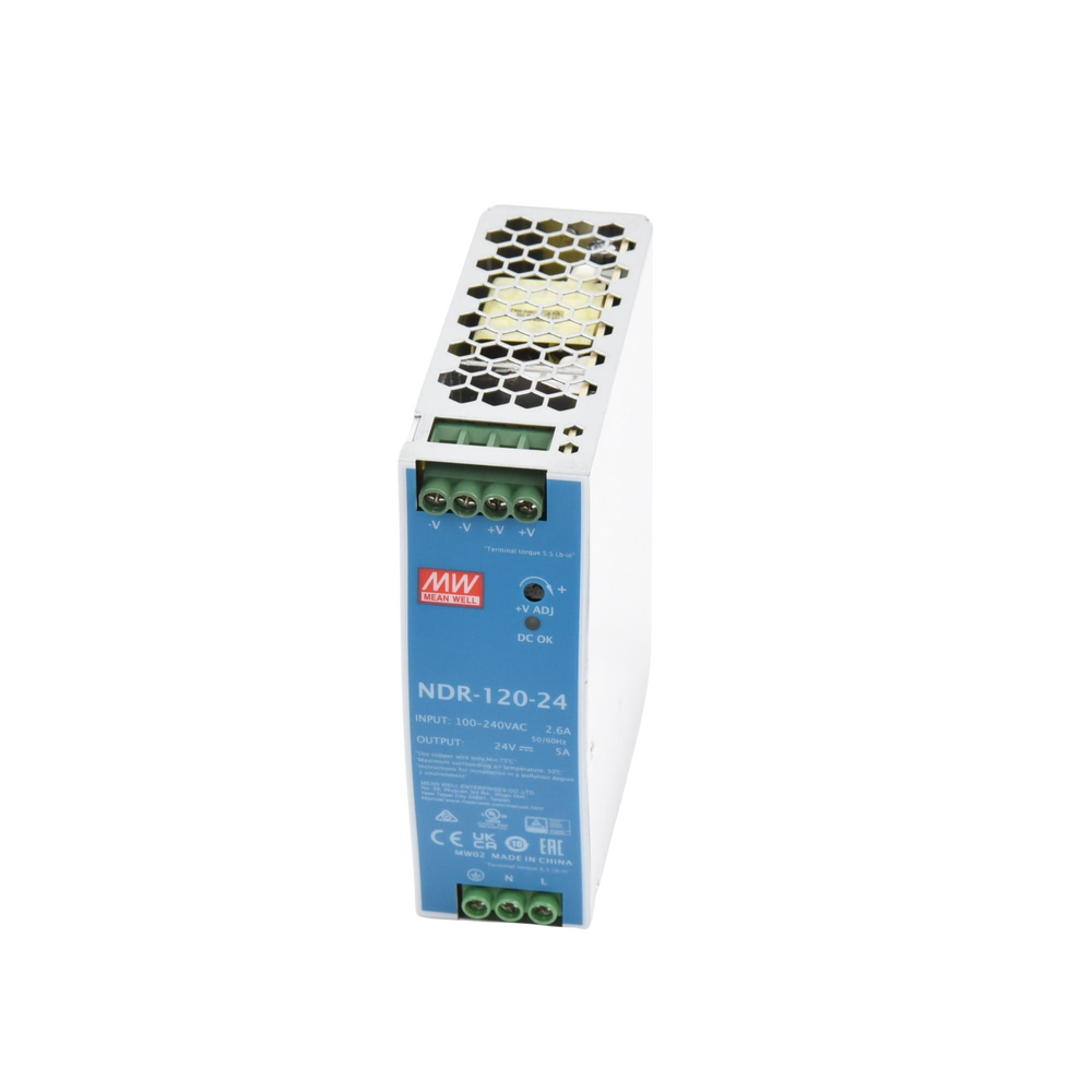Fuente de poder industrial para riel DIN / 120W / 24Vcc / 5A / Entrada: 90-264Vca