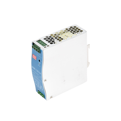 Fuente de poder industrial de 120 W, salida 24 Vcc, entrada 90~264 VCA, para montaje en riel DIN,
