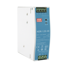 Fuente de poder industrial de 120 W, salida 48 Vcc, entrada 90~264 VCA, para montaje en riel DIN,