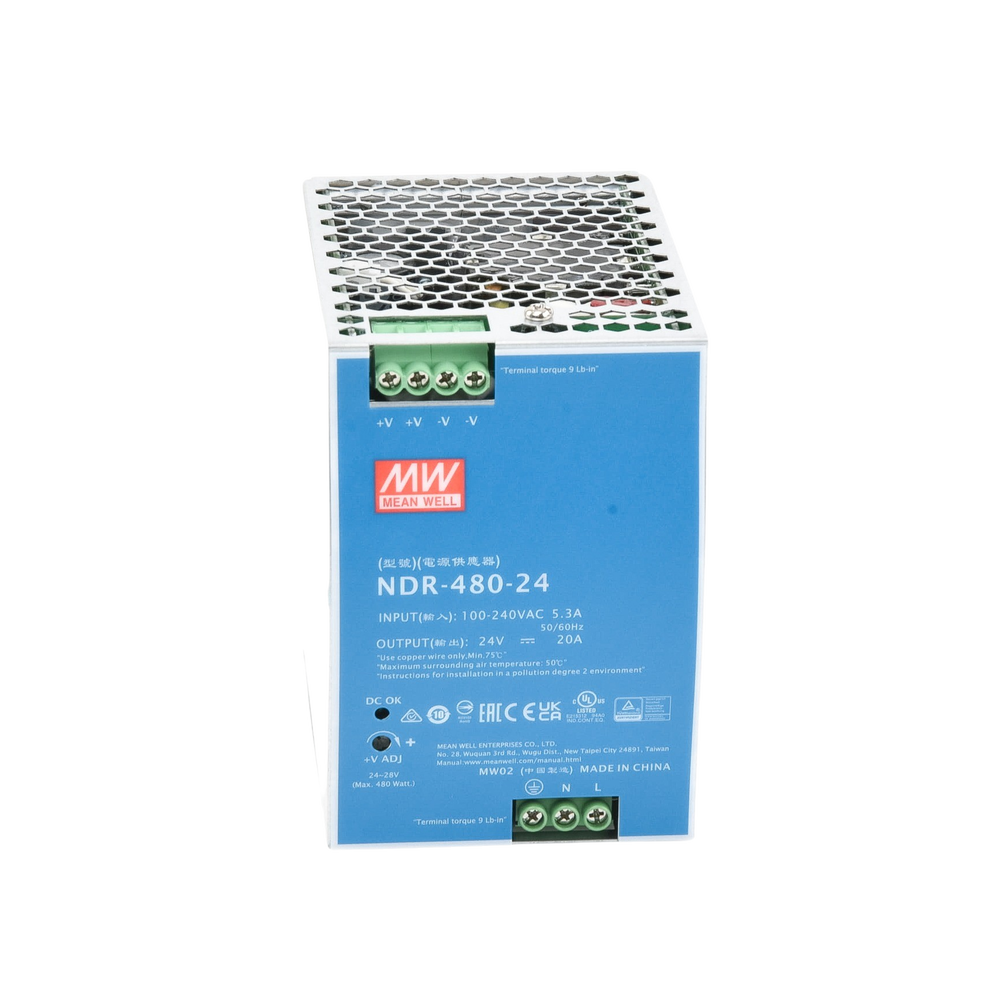 Fuente de poder industrial para riel DIN / 480W / 24Vcc / 20A / Entrada: 100-240Vca