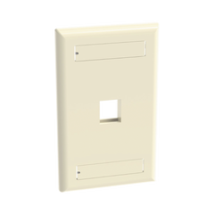 Placa de Pared Vertical, Salida Para 1 Puerto Keystone, Con Espacios Para Etiquetas, Color Marfil