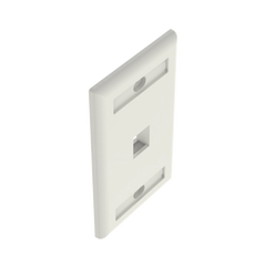 Placa de Pared Vertical, Salida Para 1 Puerto Keystone, Con Espacios Para Etiquetas, Color Blanco Mate