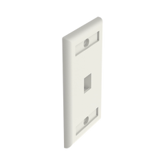 Placa de Pared Vertical, Salida Para 1 Puerto Keystone, Con Espacios Para Etiquetas, Color Blanco Mate