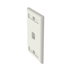 Placa de Pared Vertical, Salida Para 1 Puerto Keystone, Con Espacios Para Etiquetas, Color Blanco Mate