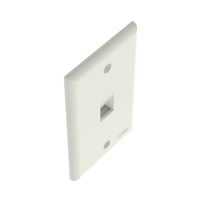Placa de Pared Vertical, Salida Para 1 Puerto Keystone, Color Blanco Mate
