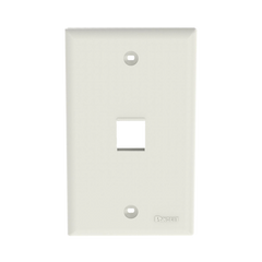 Placa de Pared Vertical, Salida Para 1 Puerto Keystone, Color Blanco Mate