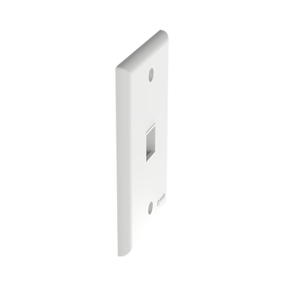 Placa de Pared Vertical, Salida Para 1 Puerto Keystone, Color Blanco