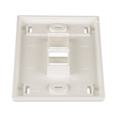 Placa de Pared Vertical, Salida Para 2 Puertos Keystone, Con Espacios Para Etiquetas, Color Blanco Mate