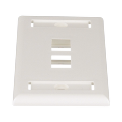 Placa de Pared Vertical, Salida Para 2 Puertos Keystone, Con Espacios Para Etiquetas, Color Blanco Mate