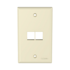 Placa de Pared Vertical, Salida Para 2 Puertos Keystone, Color Marfil