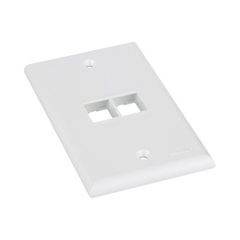 Placa de Pared Vertical, Salida Para 2 Puertos Keystone, Color Blanco