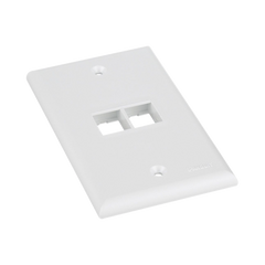 Placa de Pared Vertical, Salida Para 2 Puertos Keystone, Color Blanco