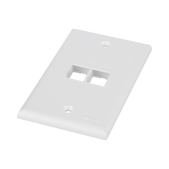 Placa de Pared Vertical, Salida Para 2 Puertos Keystone, Color Blanco