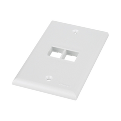 Placa de Pared Vertical, Salida Para 2 Puertos Keystone, Color Blanco