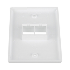 Placa de Pared Vertical, Salida Para 2 Puertos Keystone, Color Blanco