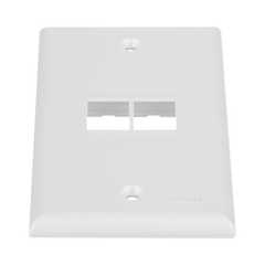 Placa de Pared Vertical, Salida Para 2 Puertos Keystone, Color Blanco