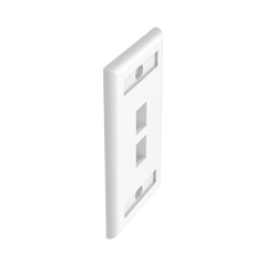 Placa de Pared Vertical, Salida Para 2 Puertos Keystone, Con Espacios Para Etiquetas, Color Blanco