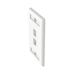 Placa de Pared Vertical, Salida Para 2 Puertos Keystone, Con Espacios Para Etiquetas, Color Blanco