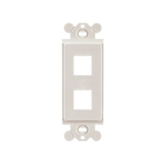 Marco de Módulo Dúplex, Para Placas Frontales Estándar GFCI, Acepta 2 Módulos Keystone, Color Blanco Mate