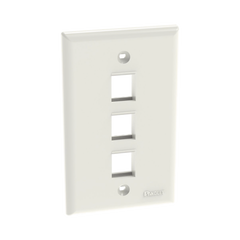 Placa de Pared Vertical, Salida Para 3 Puertos Keystone, Color Blanco Mate