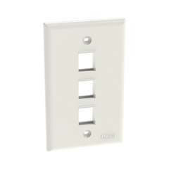Placa de Pared Vertical, Salida Para 3 Puertos Keystone, Color Blanco Mate