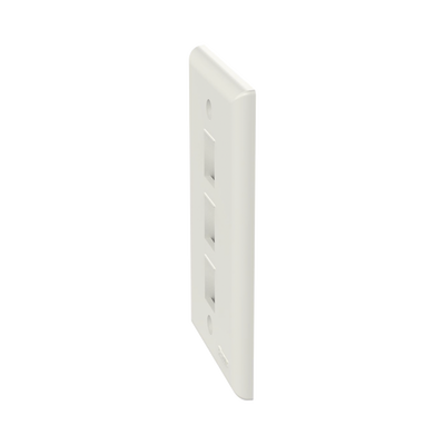 Placa de Pared Vertical, Salida Para 3 Puertos Keystone, Color Blanco Mate