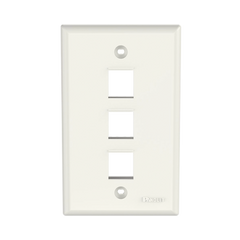 Placa de Pared Vertical, Salida Para 3 Puertos Keystone, Color Blanco Mate