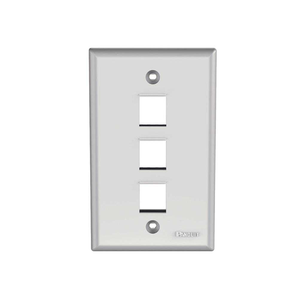Placa de Pared Vertical, Salida Para 3 Puertos Keystone, Color Blanco
