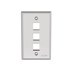 Placa de Pared Vertical, Salida Para 3 Puertos Keystone, Color Blanco