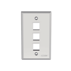 Placa de Pared Vertical, Salida Para 3 Puertos Keystone, Color Blanco