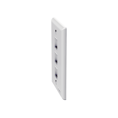 Placa de Pared Vertical, Salida Para 3 Puertos Keystone, Color Blanco
