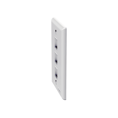 Placa de Pared Vertical, Salida Para 3 Puertos Keystone, Color Blanco